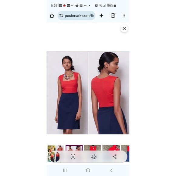 Girls From Savoy Anthropologie Red and Blue Colorblock Ponte Knit Dress Size 12 - Picture 11 of 11